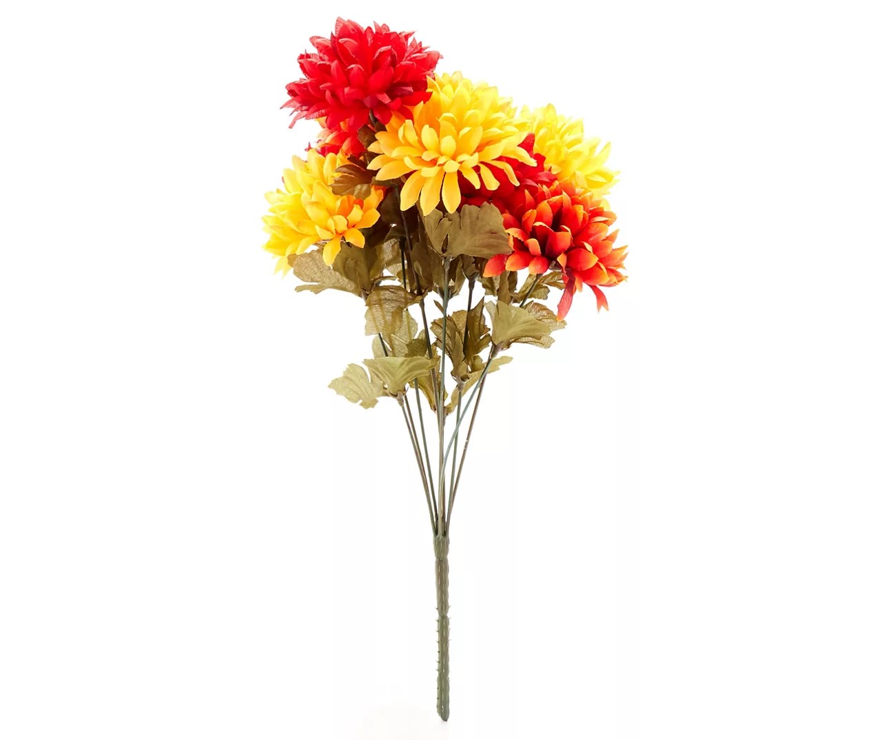 Burgundy & Yellow Artificial Mum Bush Big Lots