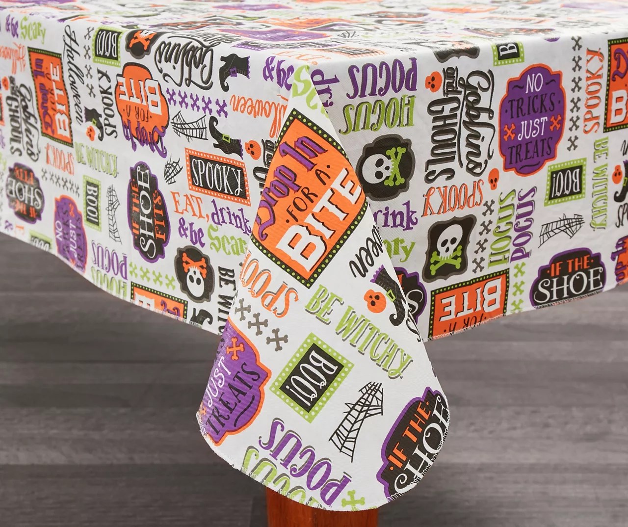 Halloween Spooky Text Vinyl Tablecloths Big Lots