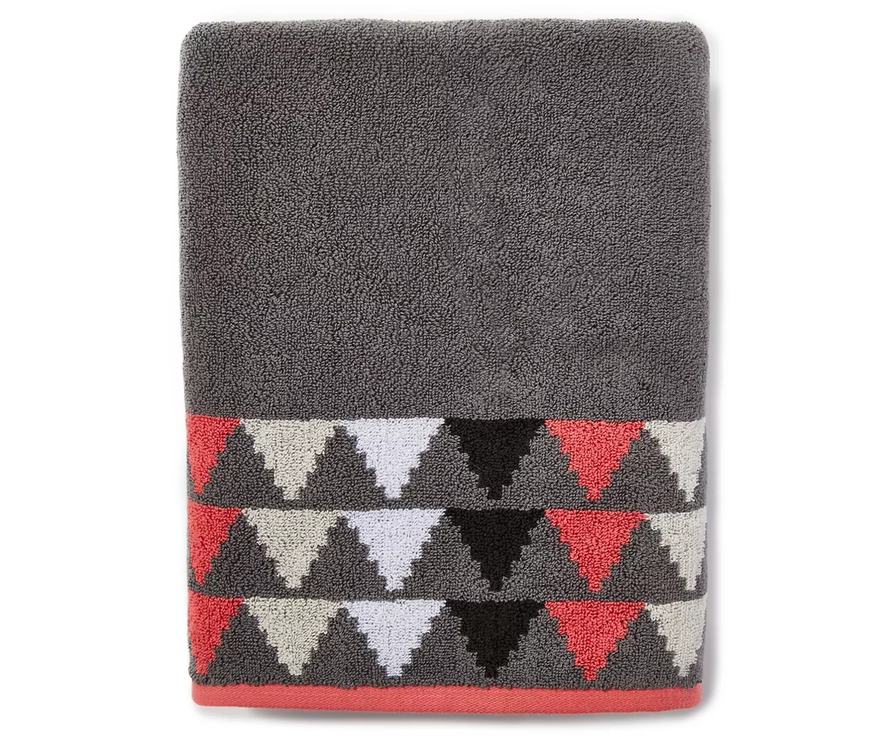 Living Colors Gray Triangle & Stripes Bath Towel Big Lots