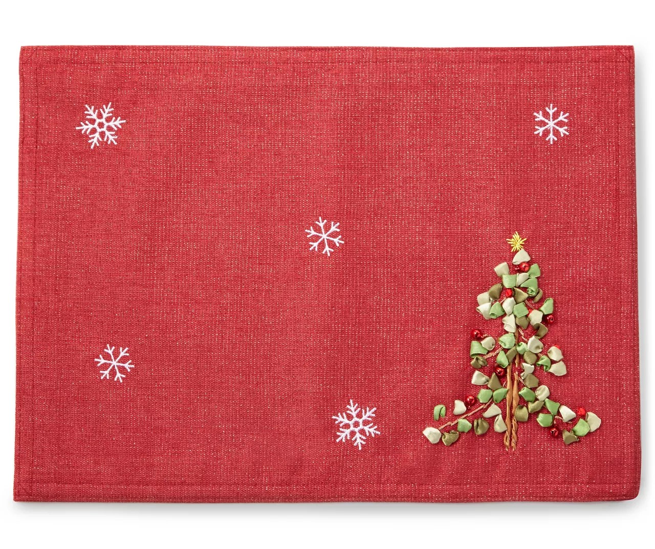 Red Ribbon Tree Christmas Placemat Big Lots