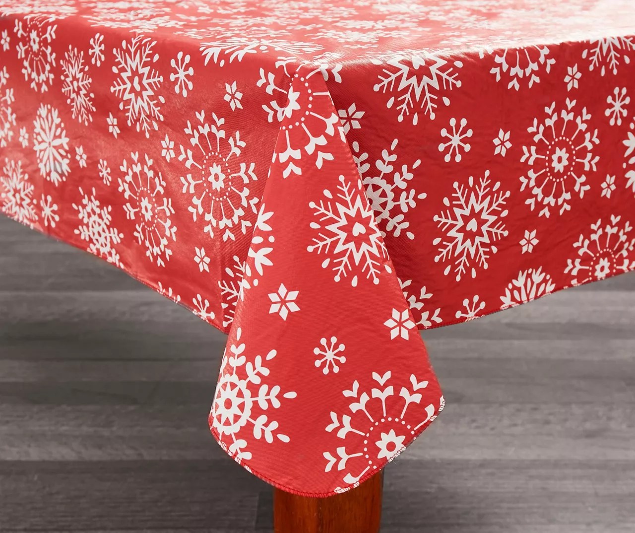 Snowflake Christmas Vinyl Tablecloths Big Lots