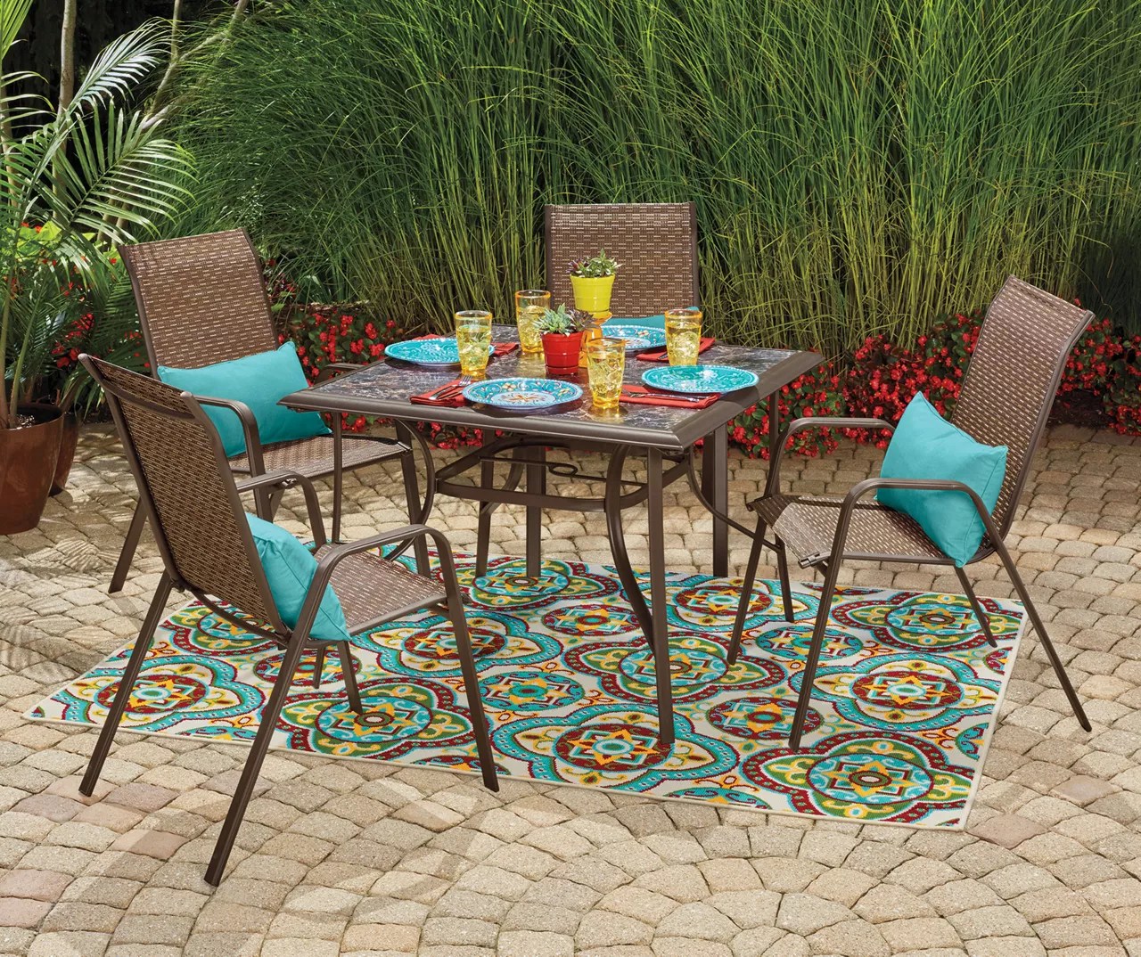 Wilson & Fisher Damien MultiColor Geo Indoor/Outdoor Rugs Big Lots