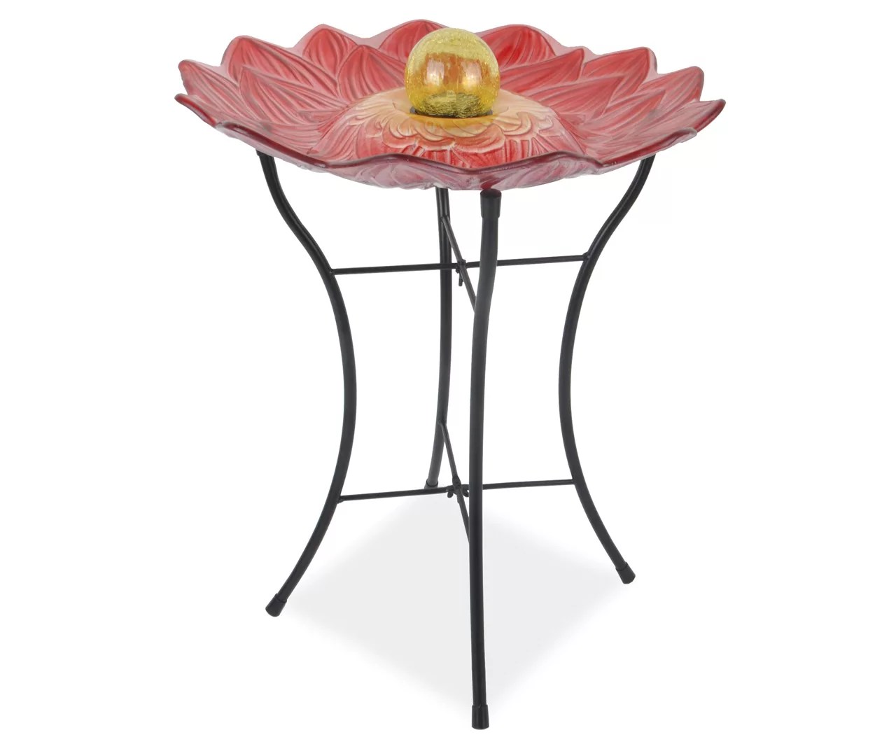 Wilson & Fisher Floral Solar Stained Glass Bird Bath Big Lots