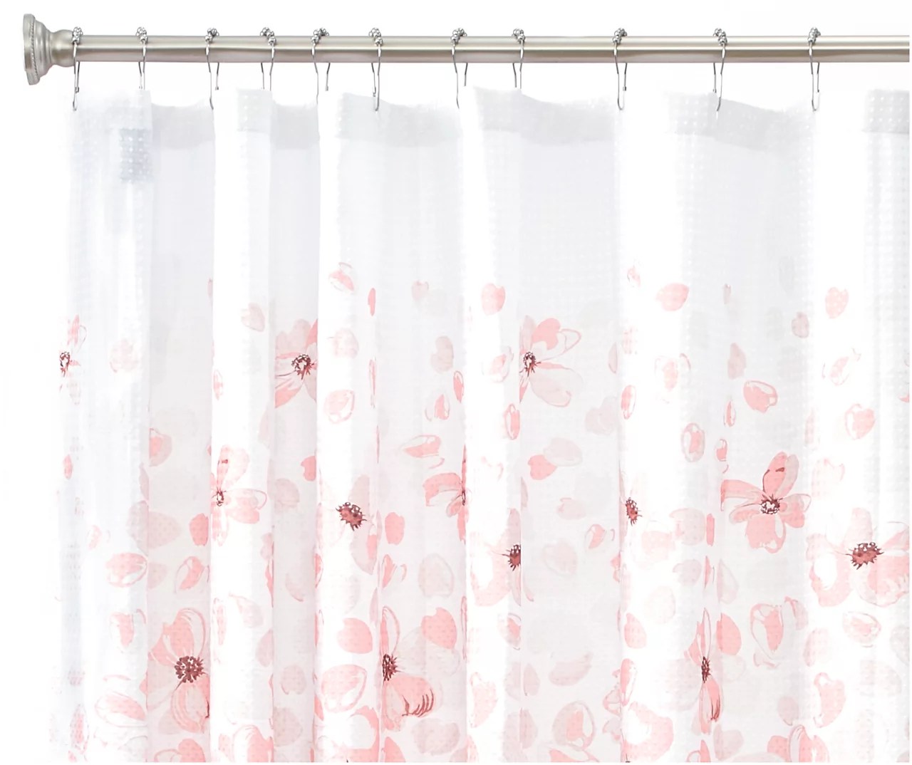 Aprima Haven Pink & White Floral Fabric Shower Curtain Big Lots