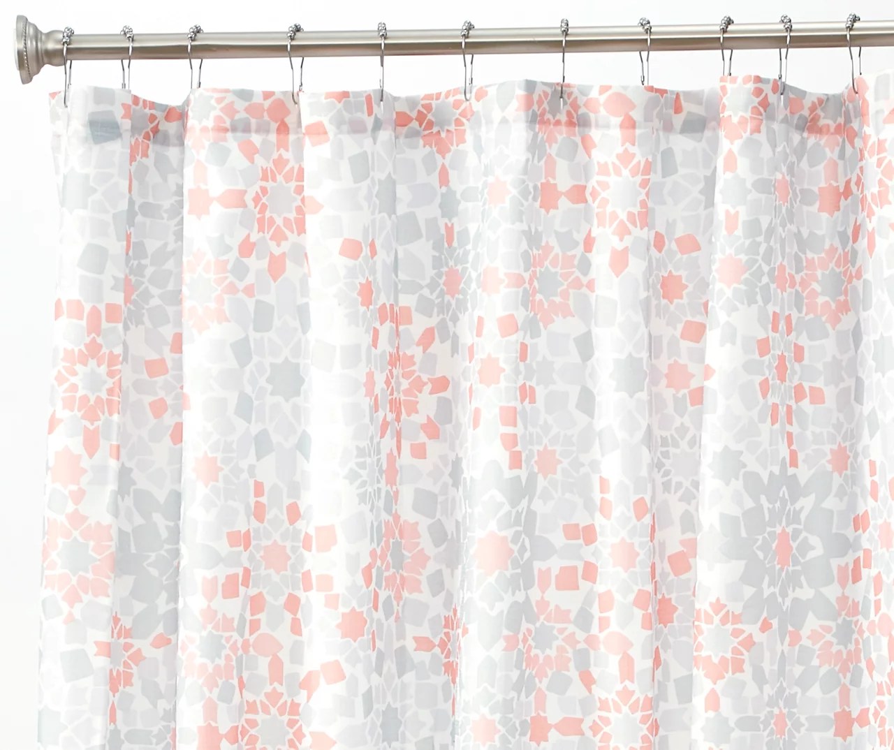 Aprima Casbah Gray & Orange Fabric Shower Curtain Big Lots