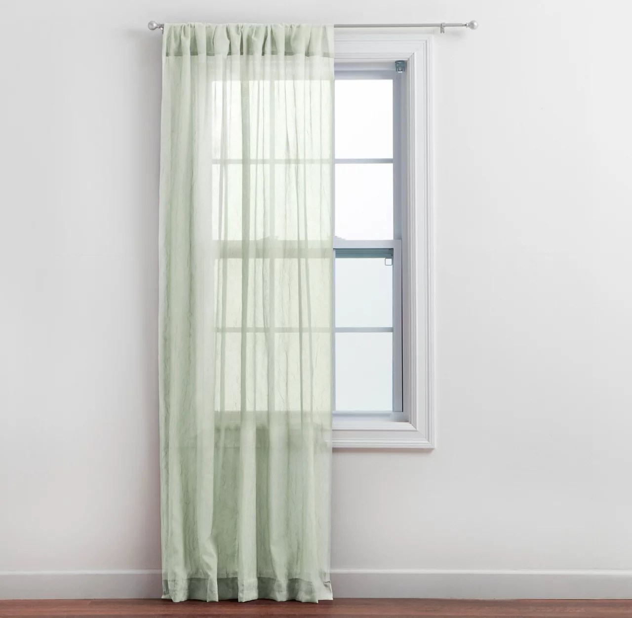 Just Home Just Home Crushed Voile Sheer Rod Pocket Curtain Panel Big Lots