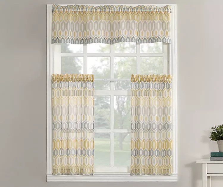 Living Colors Living Colors Kitchen Tier and Valance 3Piece Set Big Lots