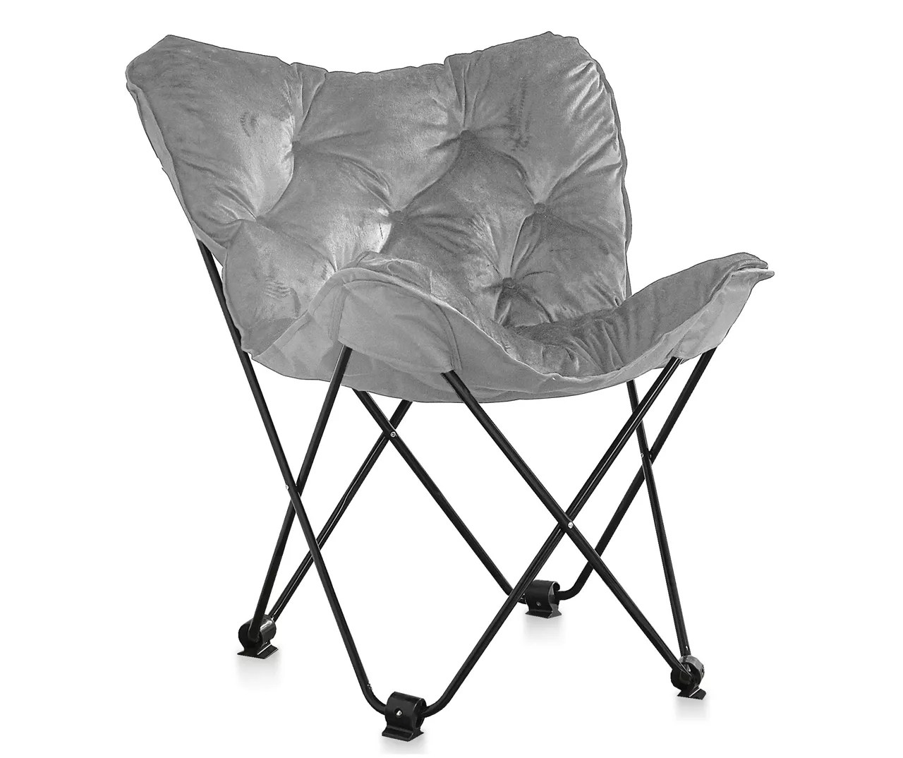 Just Home Gray Padded Folding Butterfly Chair Big Lots