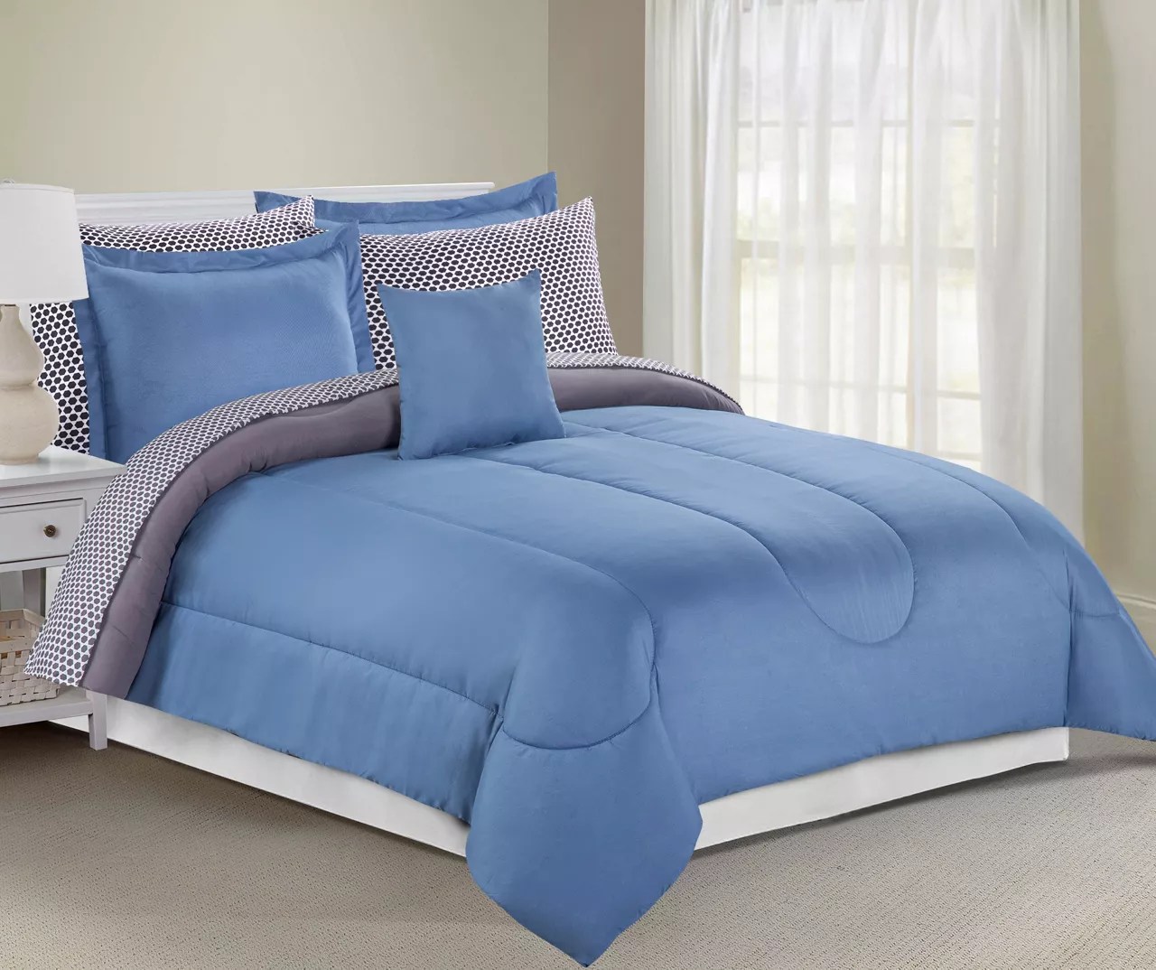 Just Home Just Home Solid Blue & Gray Comforter Sets Big Lots