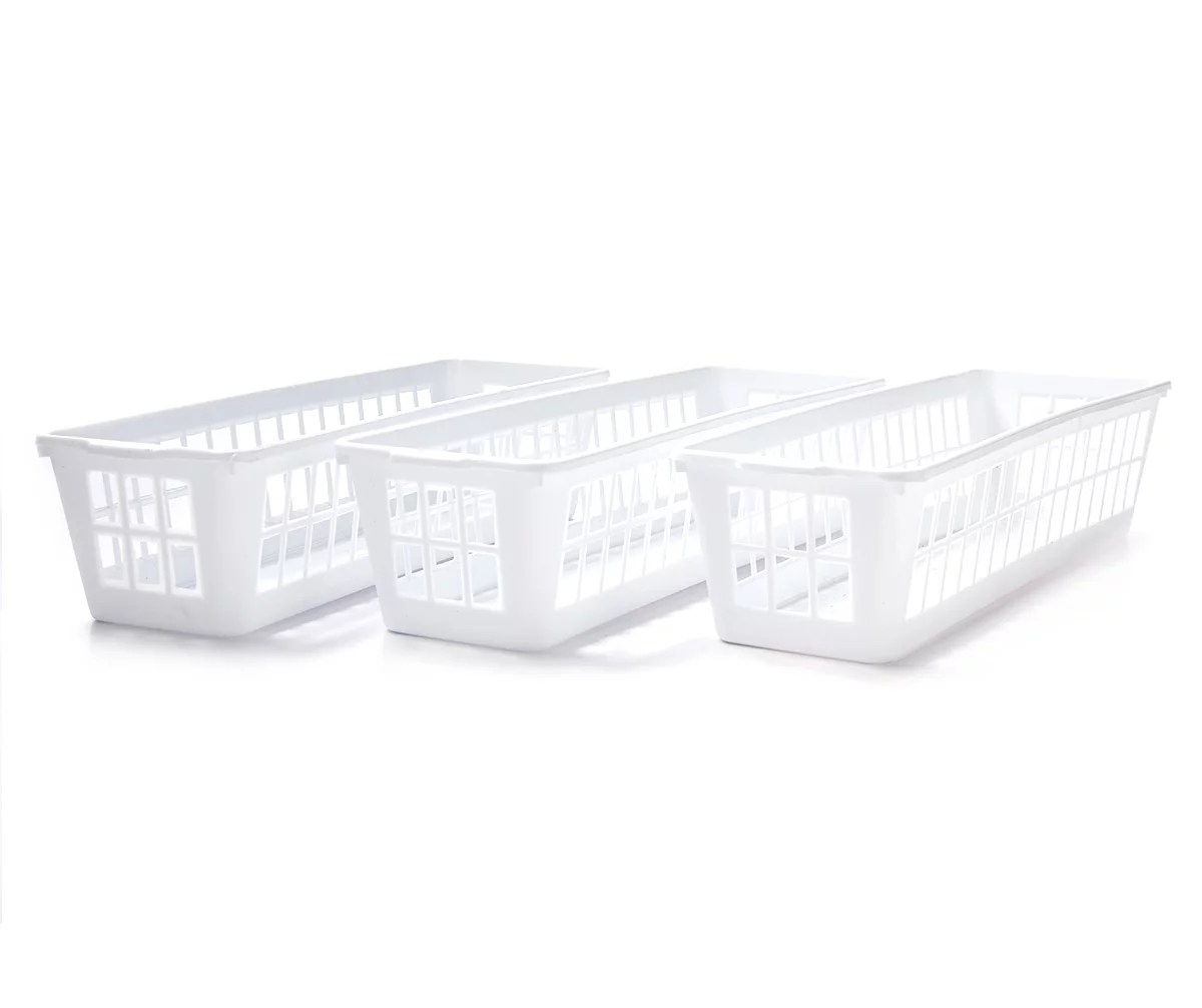 White Slim Storage Baskets, 3Piece Set Big Lots