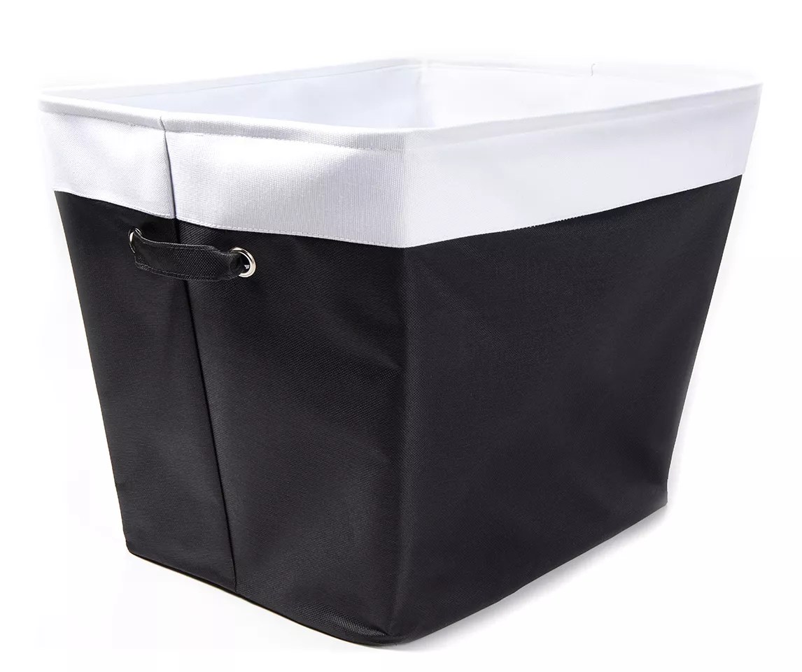 Home Essentials Home Essentials Black & White Canvas Bins Big Lots