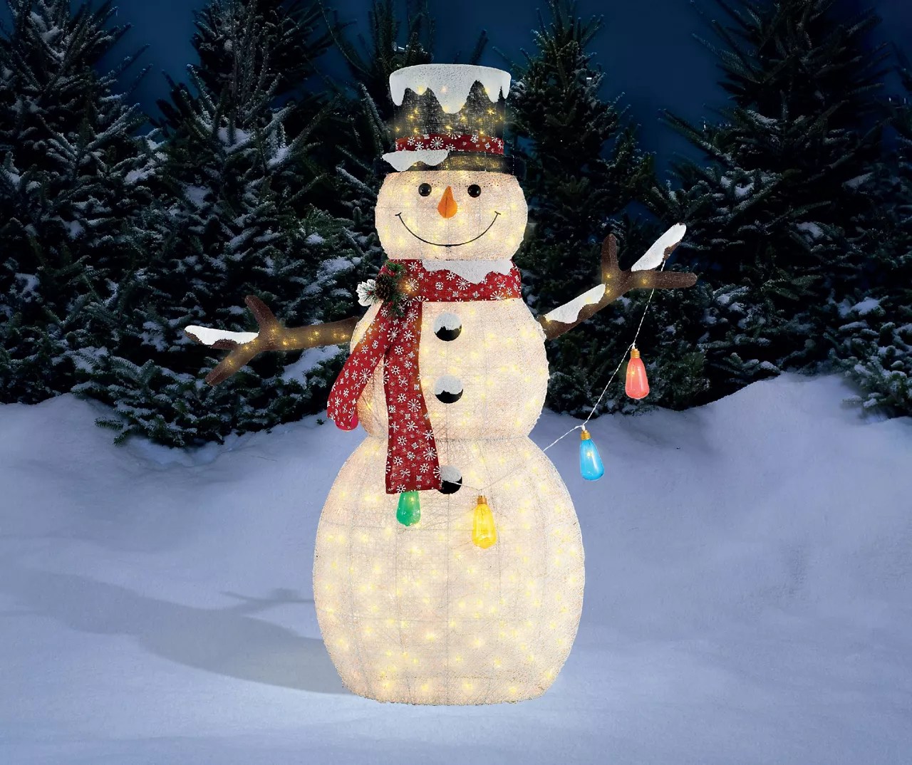 6' LightUp Snowman Holding Christmas Lights Big Lots