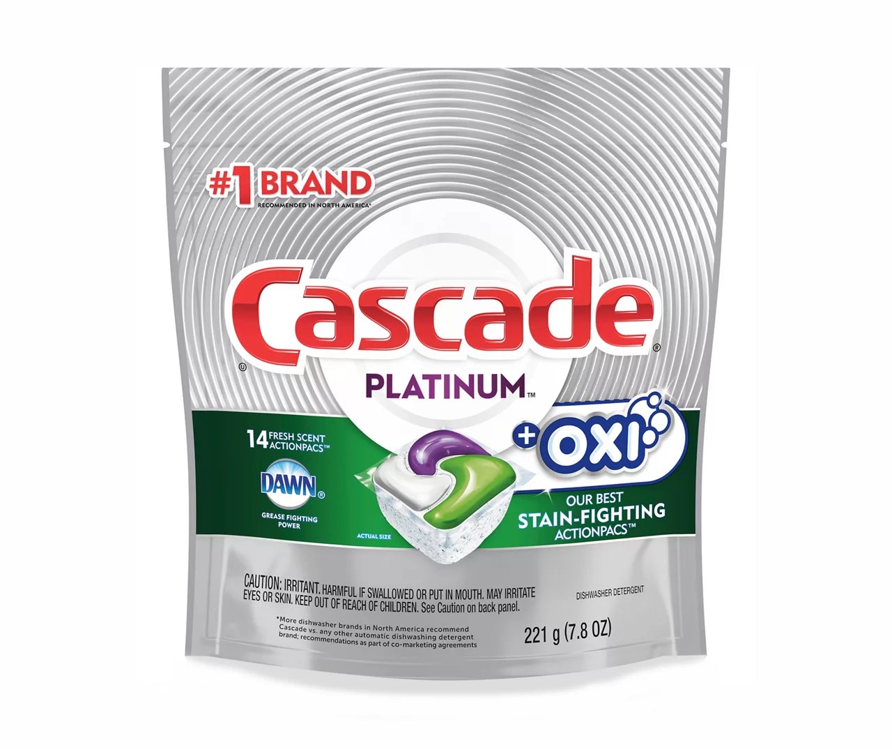 Cascade Cascade Platinum ActionPacs + Oxi, Dishwasher Detergent, Fresh