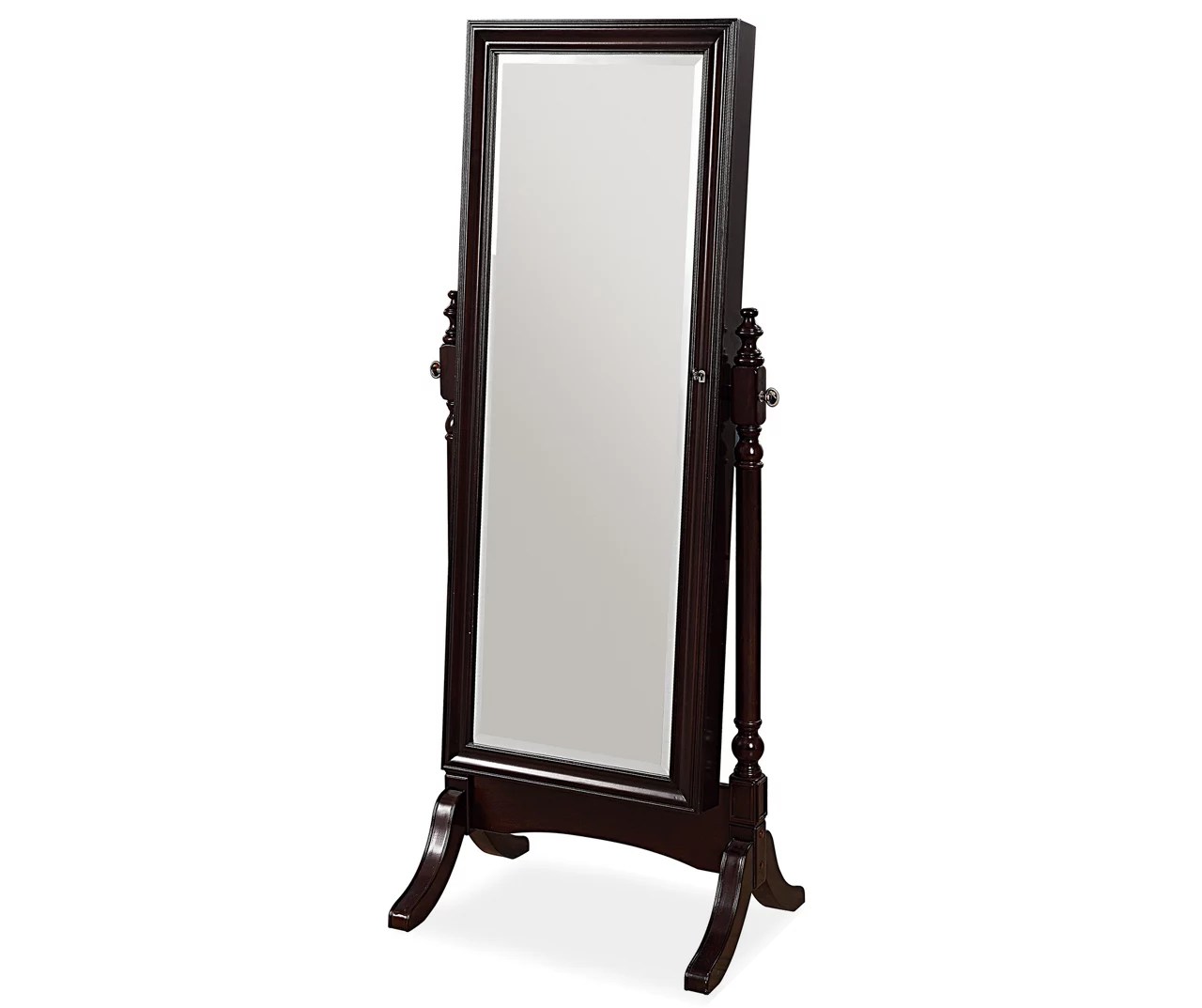Espresso Cheval Mirror Jewelry Armoire Big Lots