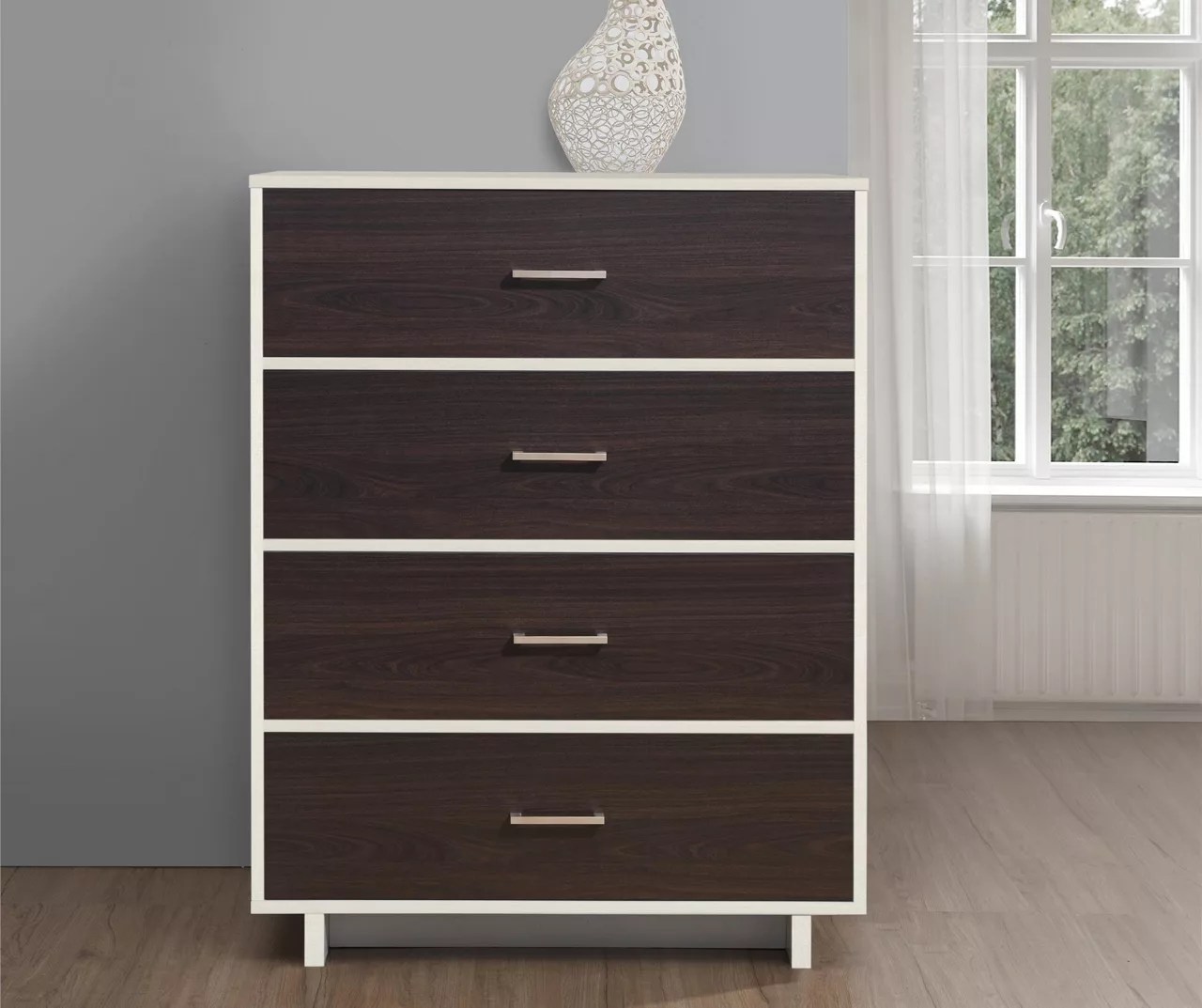 Ameriwood Brown & Ivory 4Drawer Dresser Big Lots