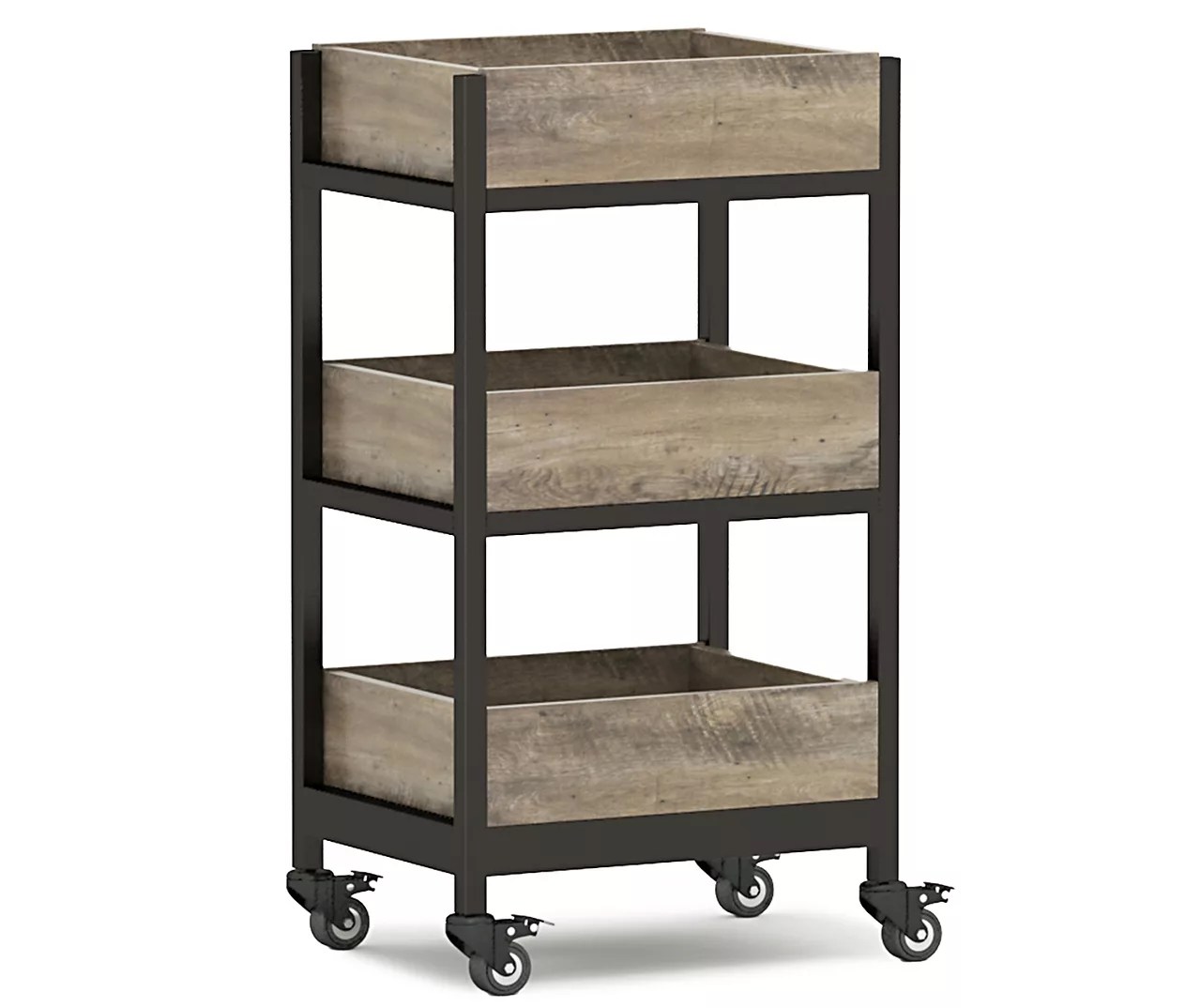 Stratford Rustic 3Shelf Rolling Media Cart Big Lots