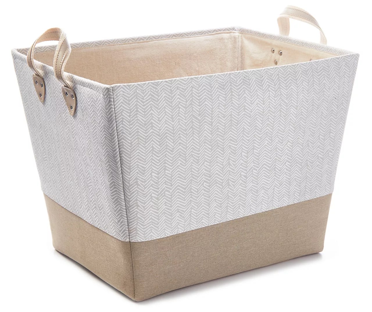 Simple Concepts Simple Concepts Taupe Herringbone Canvas Storage Bins