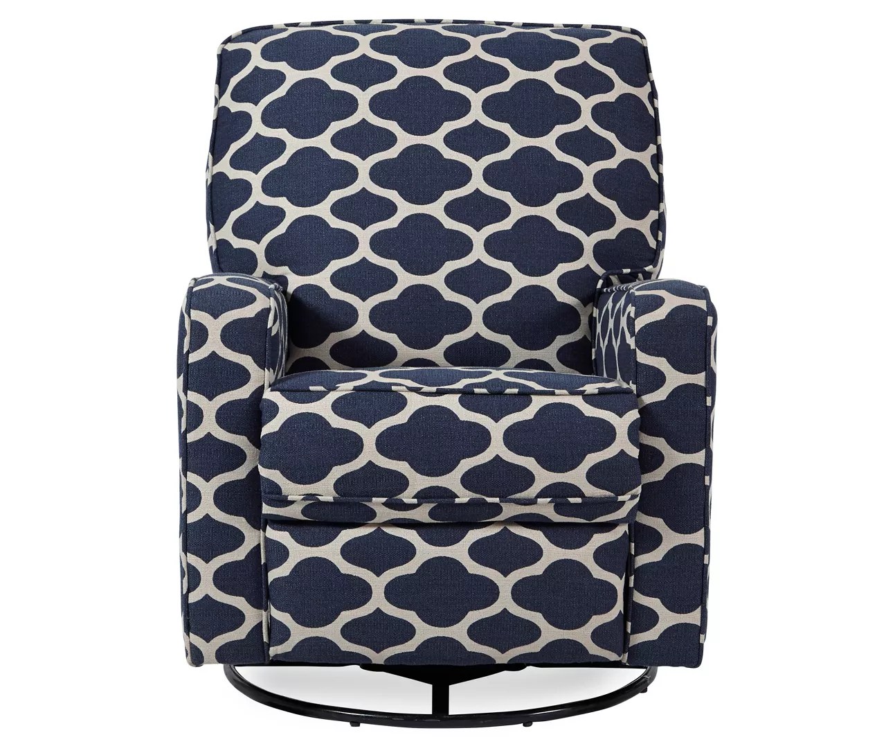 Navy Blue Quatrefoil Swivel Glider Recliner Big Lots