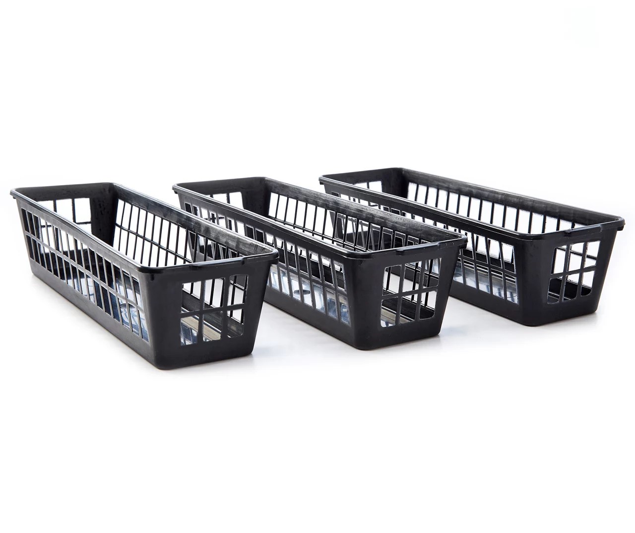 Black Slim Storage Baskets, 3Pack Big Lots
