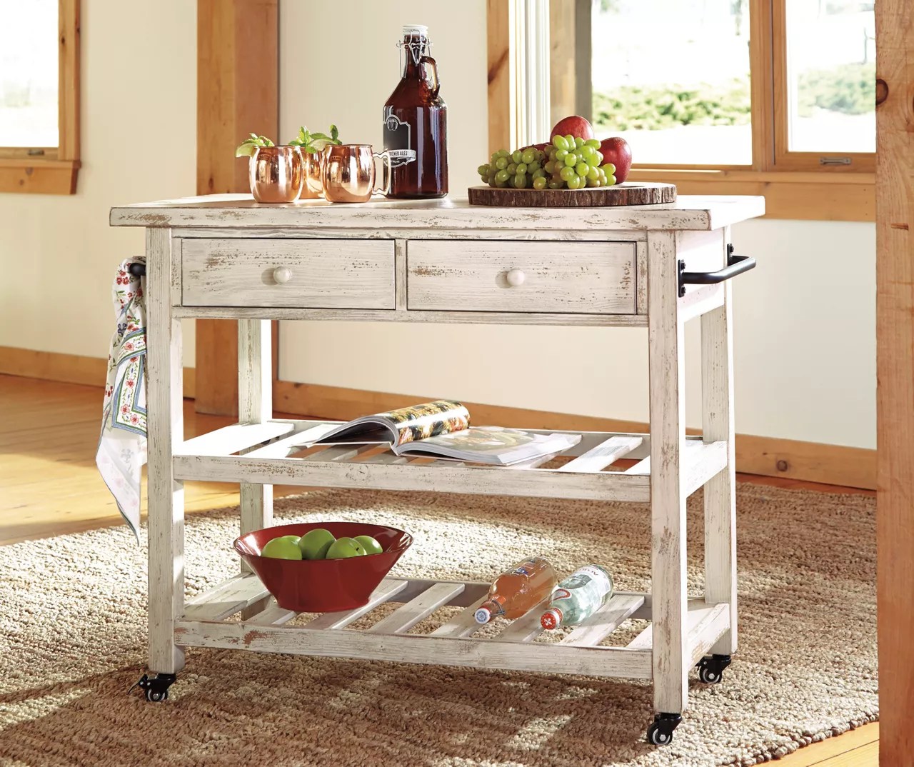 Signature Design By Ashley Marlijo White Kitchen Cart Big Lots