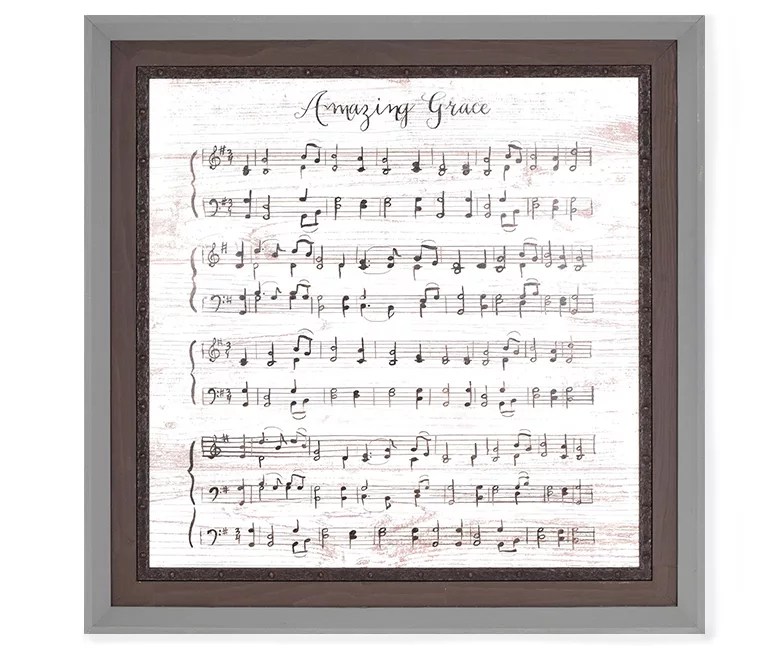 Amazing Grace Music Notes Double Frame Wall Art, (25" x 25") Big Lots