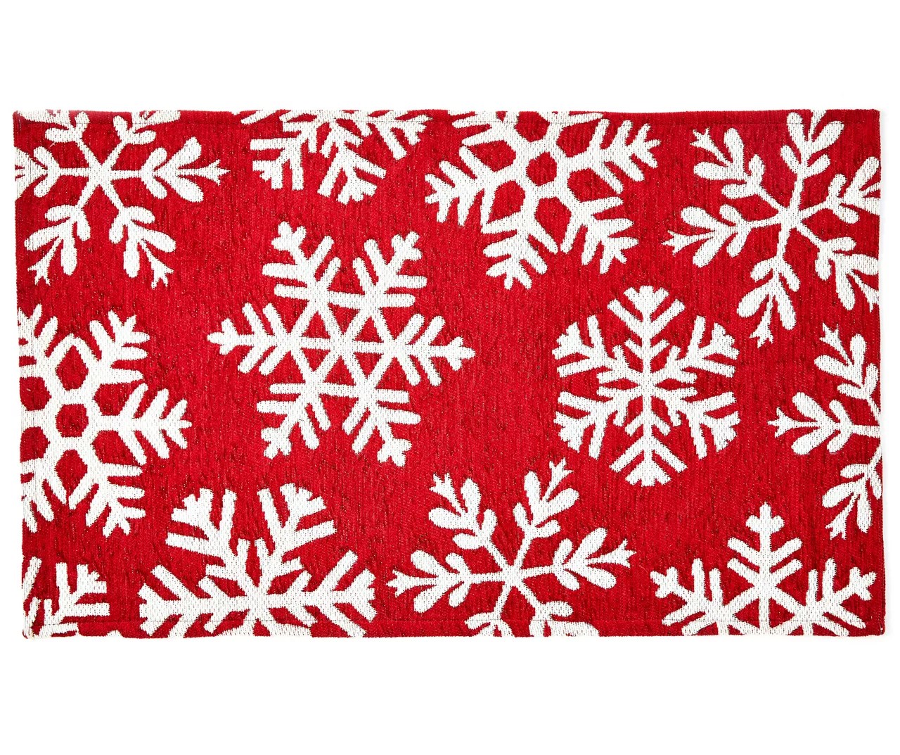 Red & White Snowflake Accent Rug, (18" x 30") Big Lots