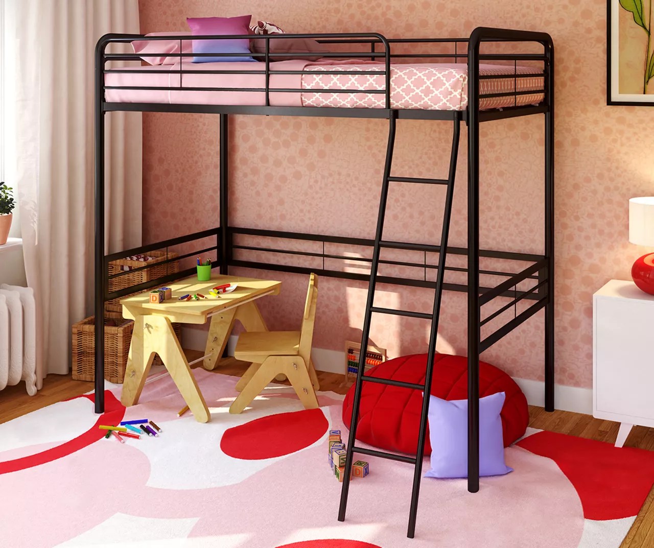Ameriwood Gemma Black Twin Metal Loft Bed Big Lots