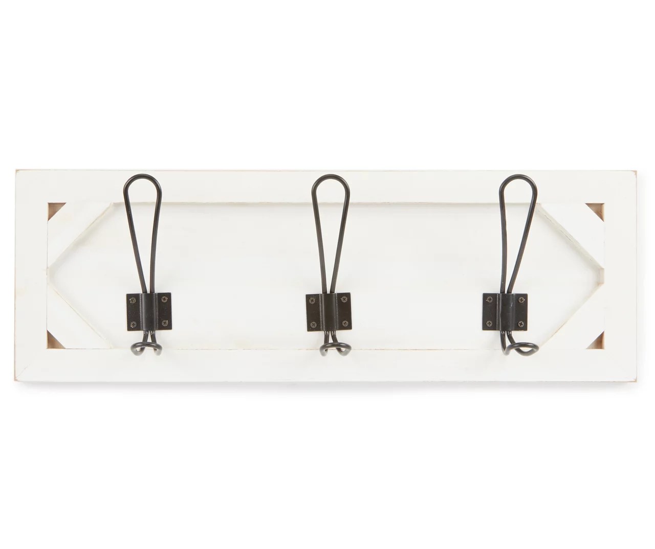 Whitewash Wood Mounted 3Hook Rack Big Lots