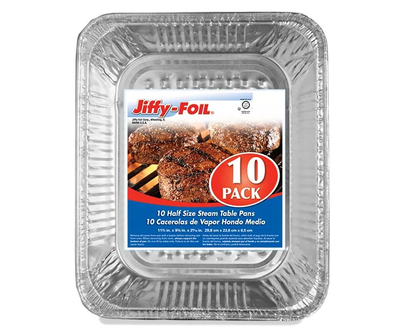 Jiffy Foil Half Size Steam Table Pans, 10Pack Big Lots