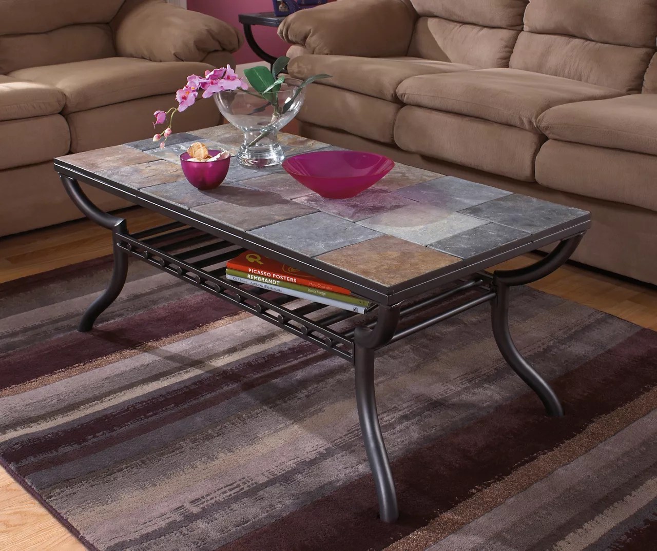 Signature Design By Ashley Antigo Slate Tile Raised Coffee Table Big Lots