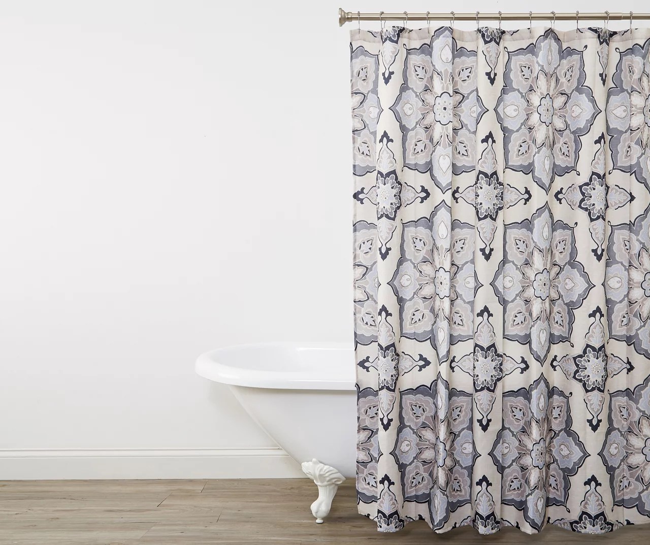 Aprima Rhapsody Beige & Gray Medallion Fabric Shower Curtain Big Lots