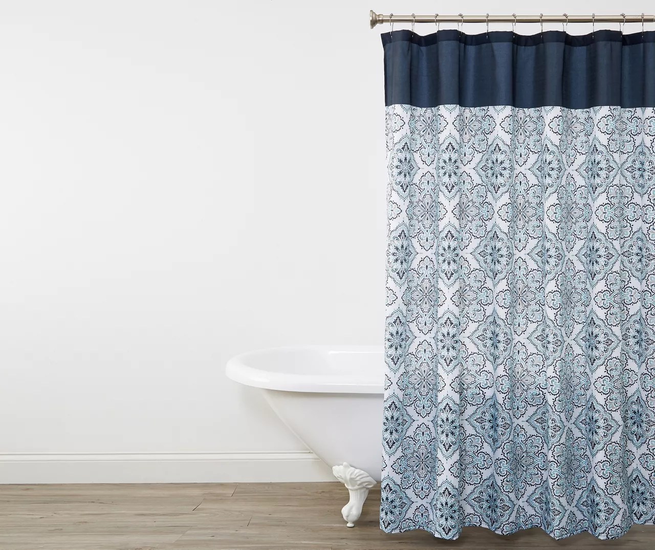 Aprima Luciano Blue Medallion Fabric Shower Curtain Big Lots