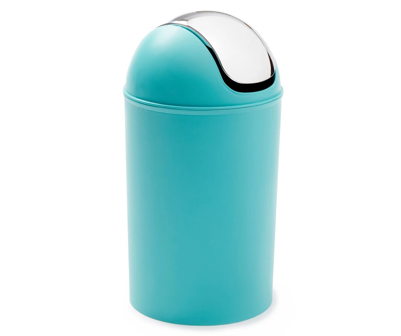 Teal Swing Bin Wastebasket with Chrome Flip Lid Big Lots