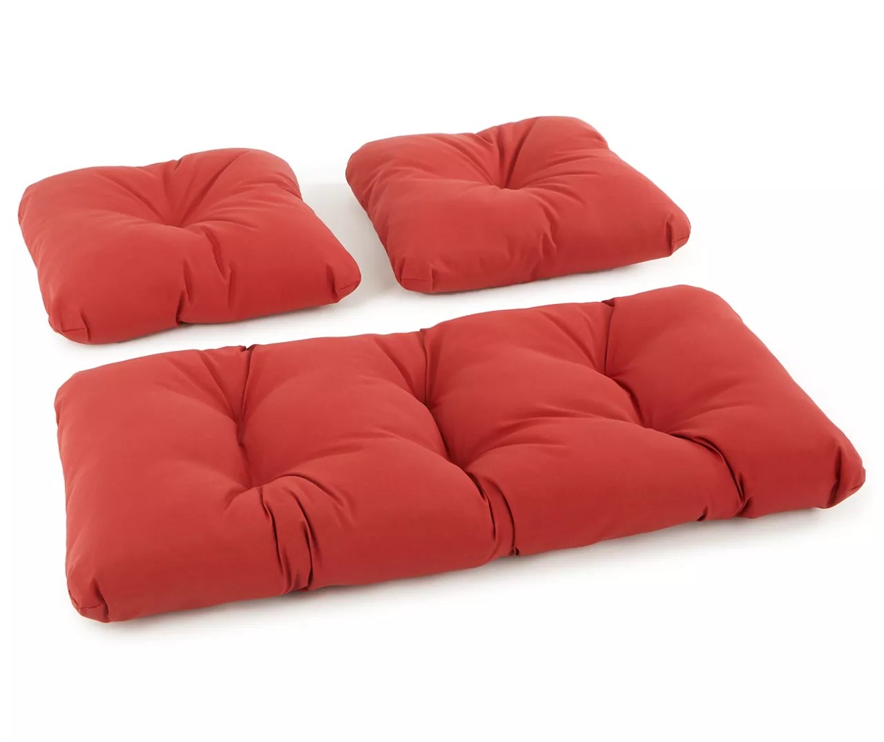 Red Wicker Settee Bench & Chair Cushions, 3Piece Set Big Lots