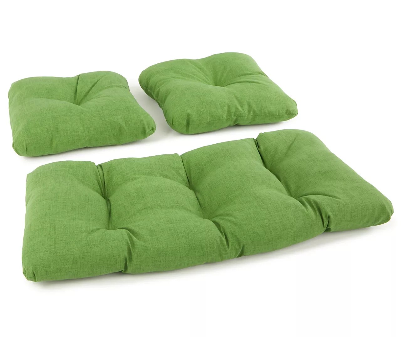 Green Wicker Settee Bench & Chair Cushions, 3Piece Set Big Lots