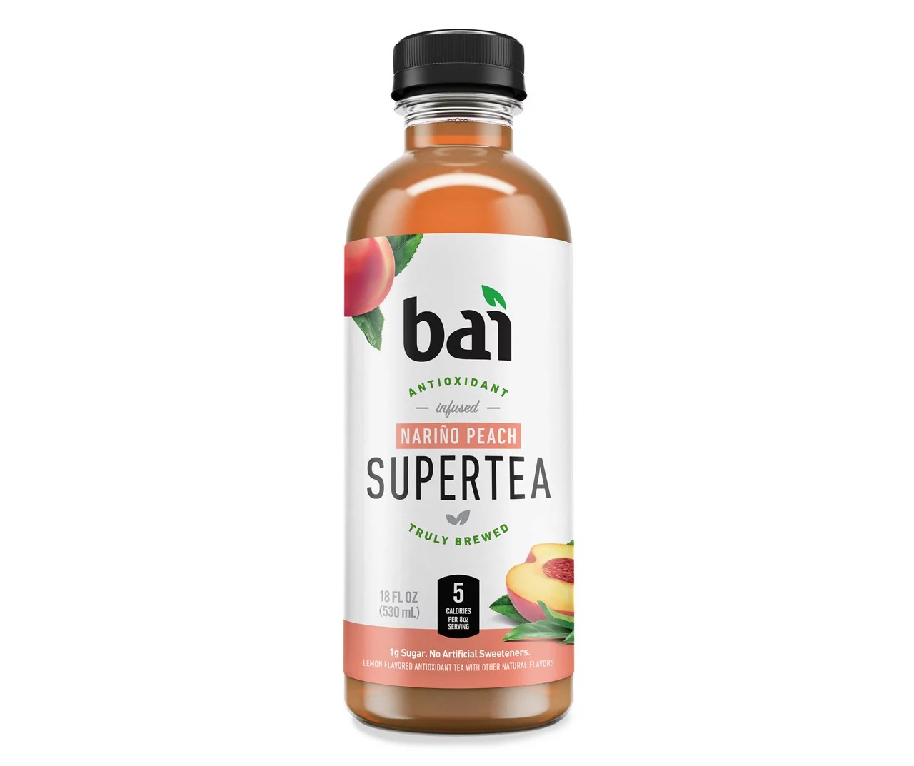 BAI Bai Supertea Narino Peach Tea, Antioxidant Infused Tea, 18 Fl Oz Bottle Big Lots