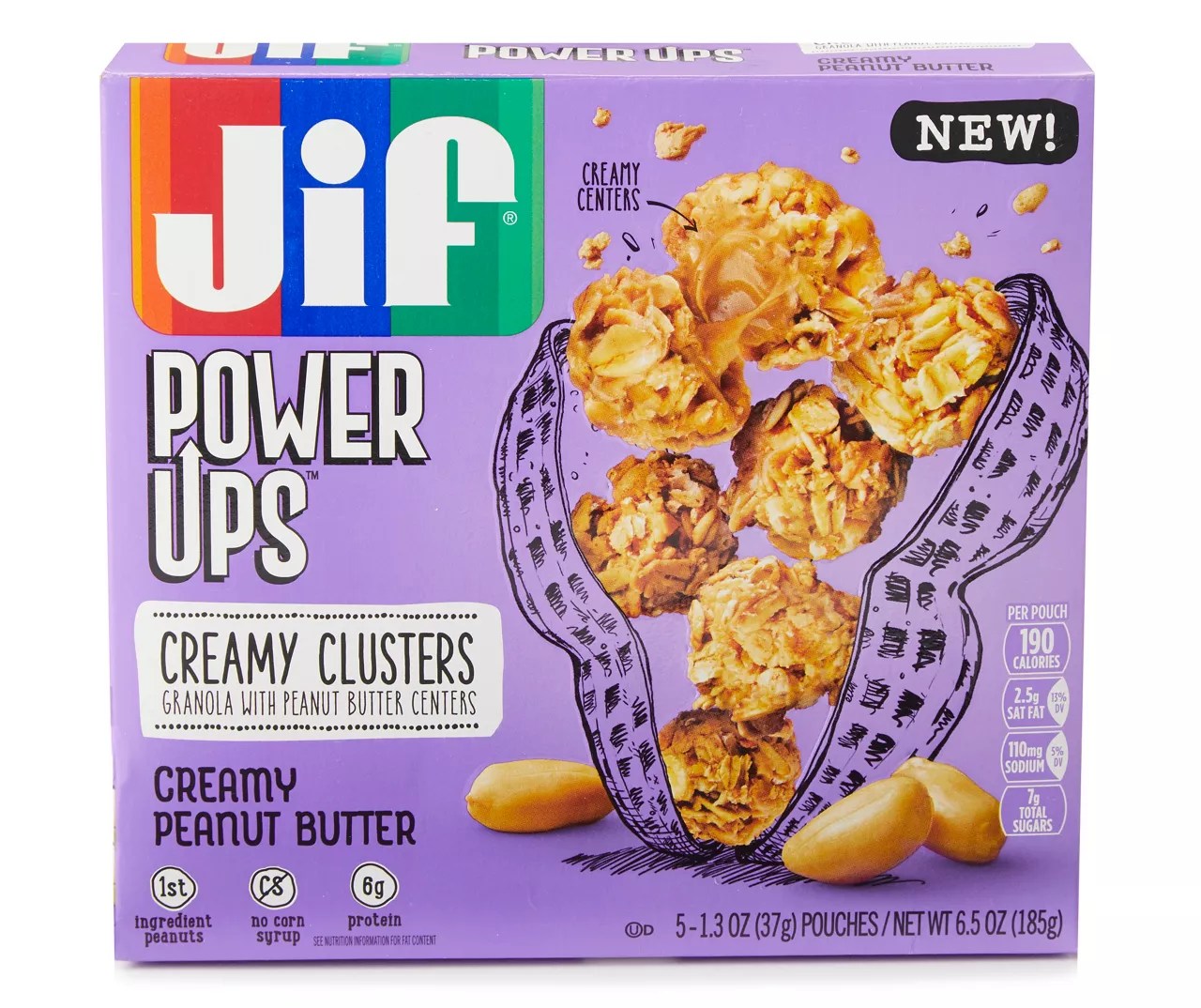 Jif Power Ups Creamy Peanut Butter Clusters, 5Pack Big Lots