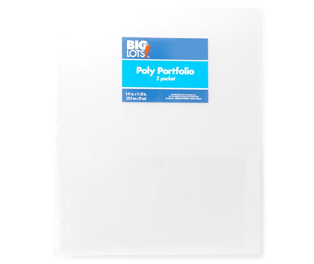 Big Lots Clear 2Pocket Poly Portfolio Big Lots