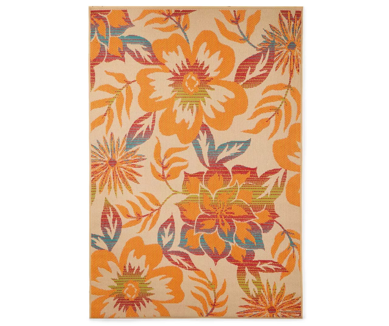 Wilson & Fisher Orange Floral Patio Rug Big Lots