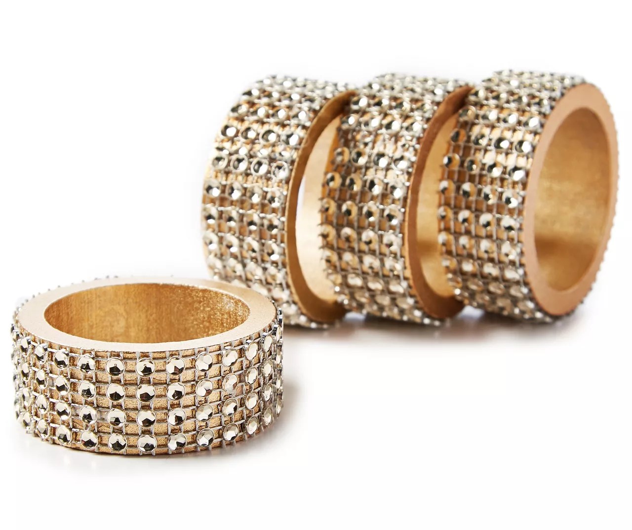 Gold Bling Napkin Ring Set, 4Pack Big Lots