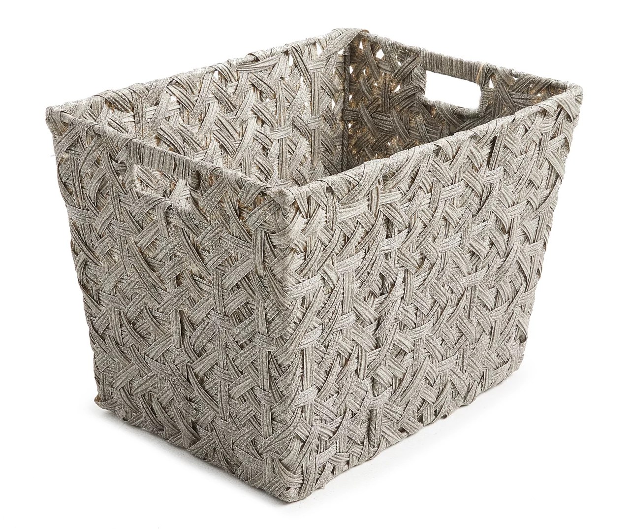 Gray Rattan Double Weave Floor Bin Big Lots