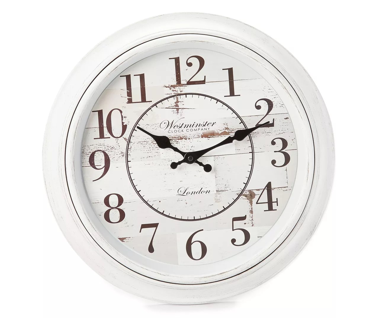 White Distressed Shiplap Wall Clock Big Lots