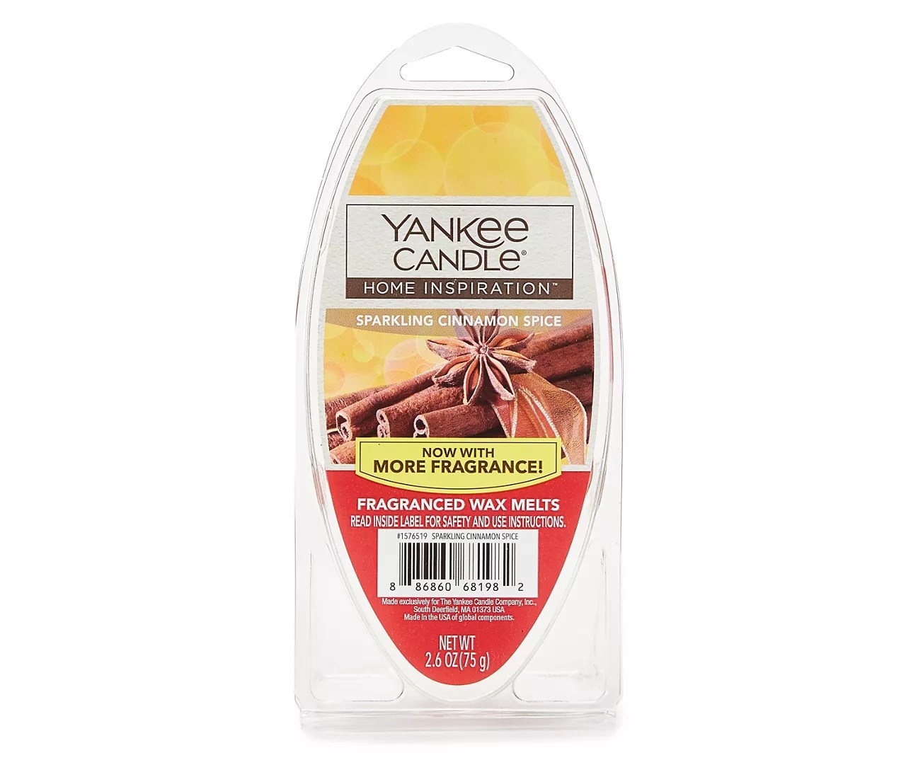 Yankee Candle Sparkling Cinnamon Spice Fragranced Wax Cubes, 2.6 Oz