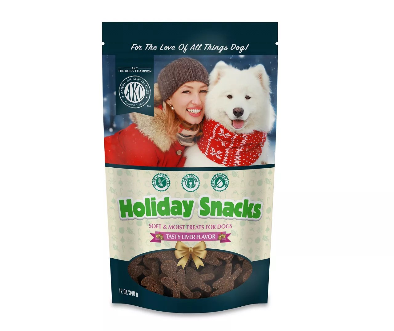 AKC Liver Flavored Gingerbread Man Holiday Dog Treats, 12 Oz. Big Lots