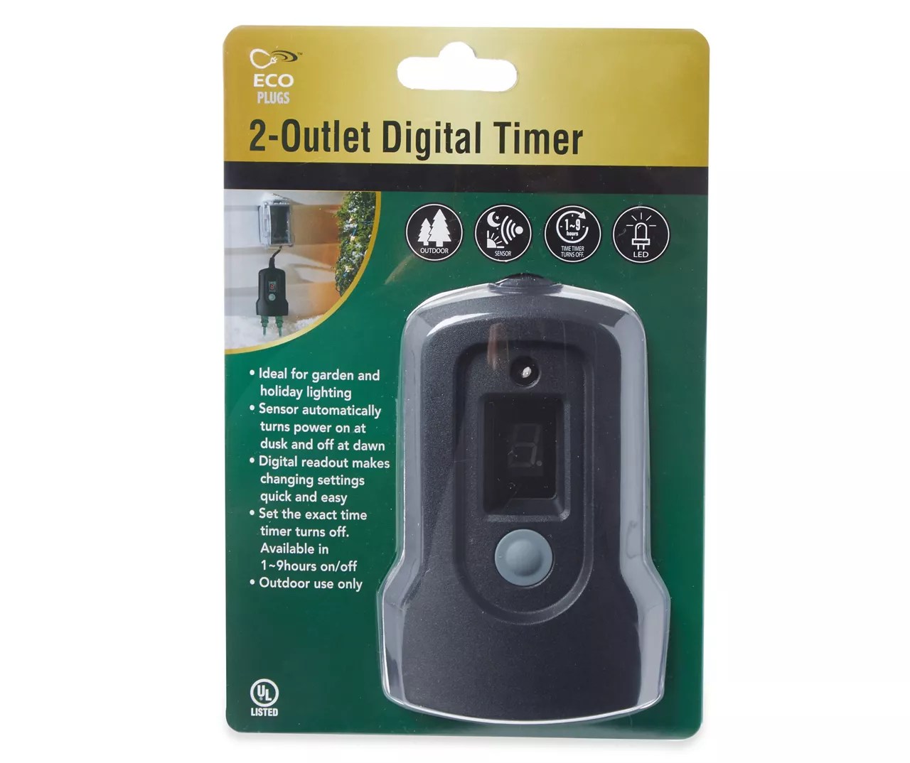 Eco Plugs Outdoor 2Outlet Digital Timer Big Lots