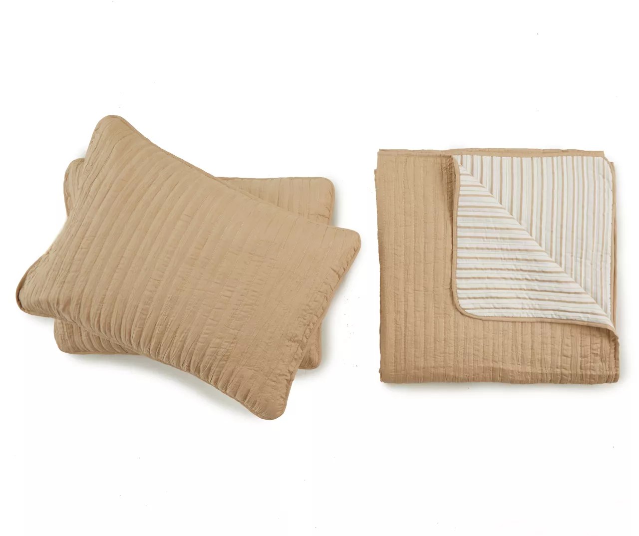 Tan Crinkle 3Piece Quilt Set Big Lots
