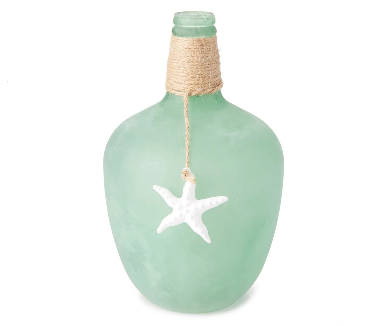 Green Starfish Frosted Glass Bottleneck Vase Big Lots