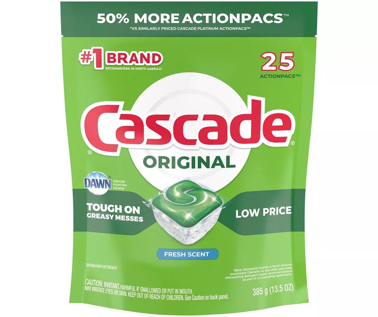 Cascade Cascade Original ActionPacs Dishwasher Detergent, Fresh Scent