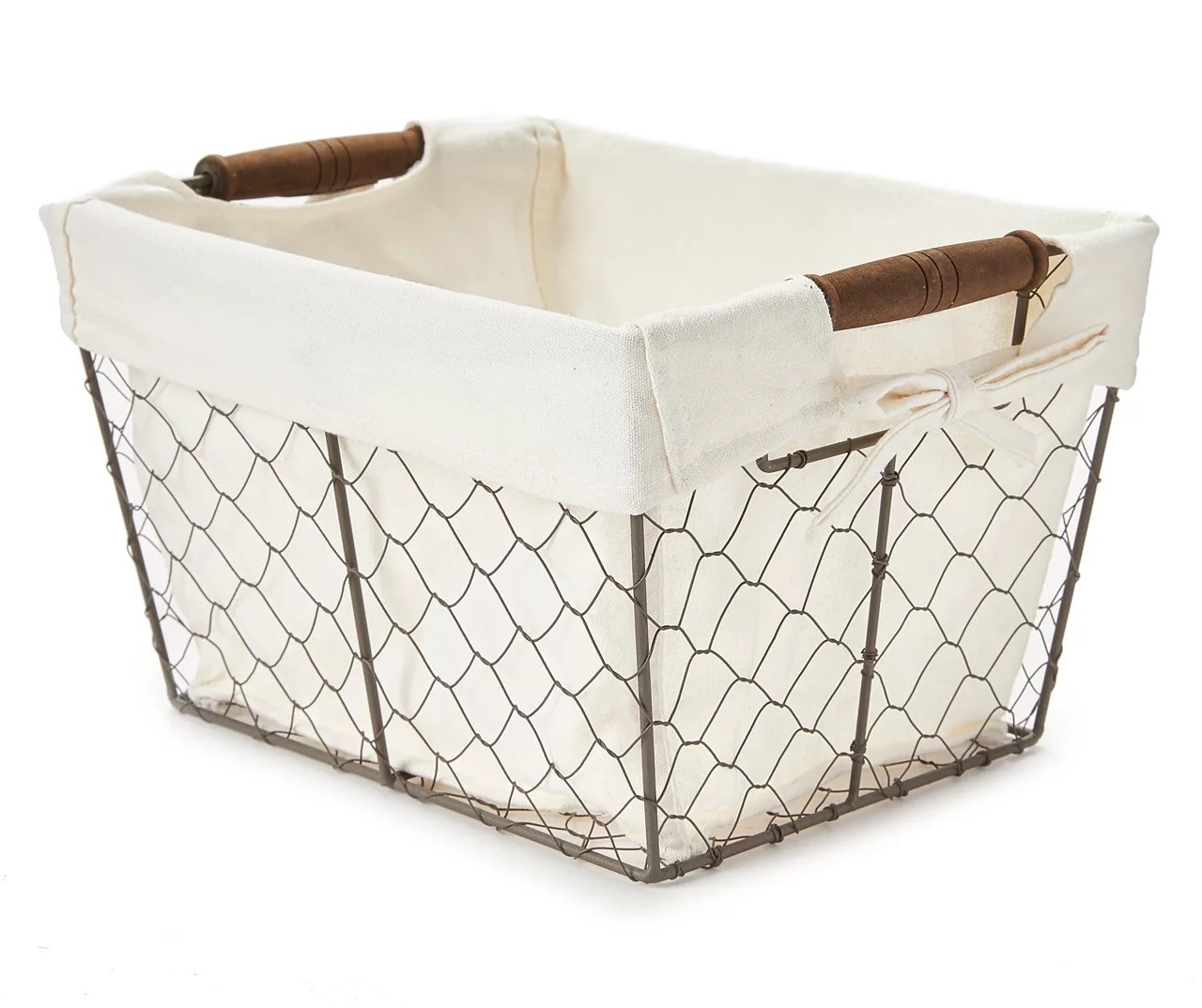Small Chicken Wire Basket with Linen Liner Big Lots
