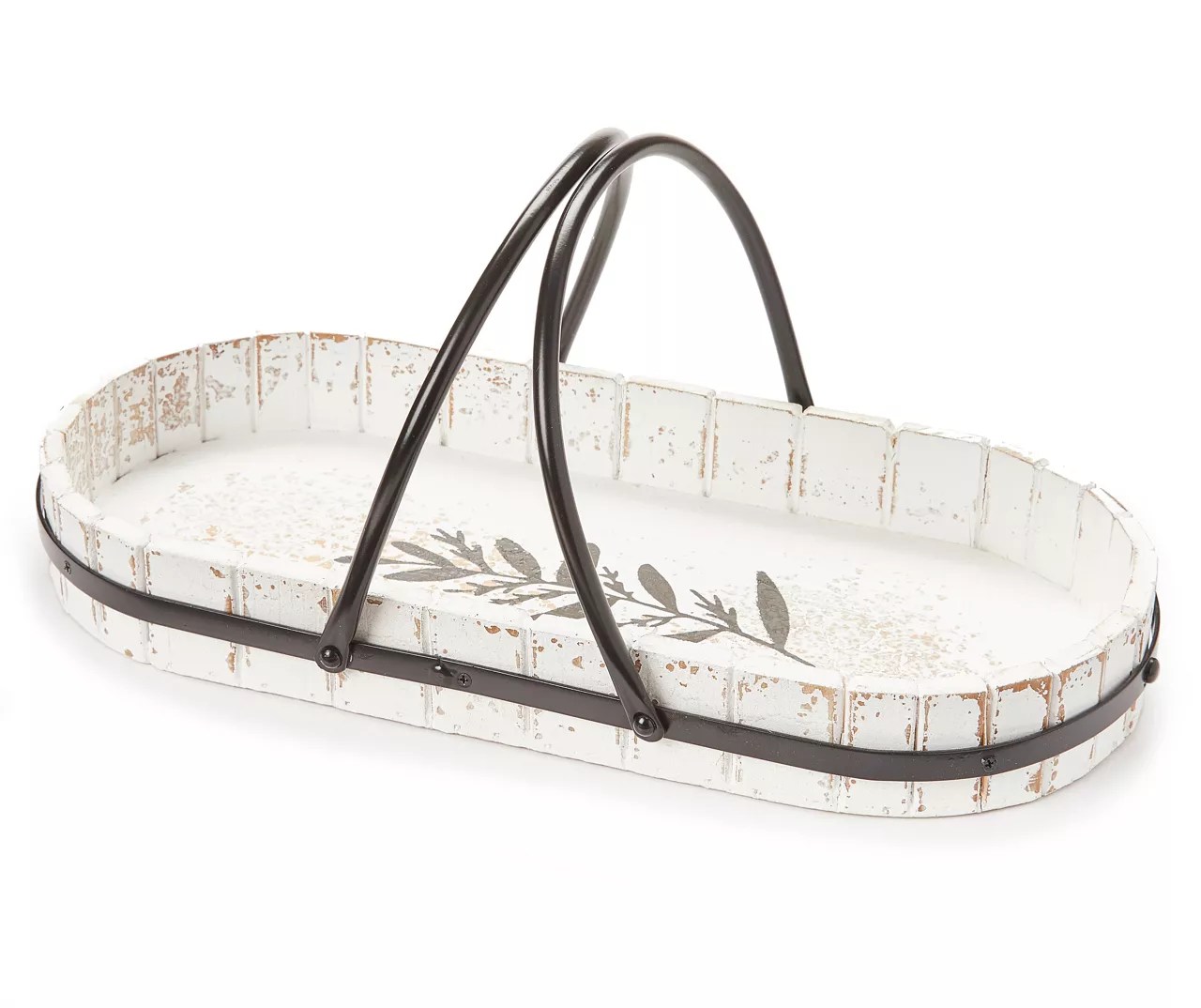 Broyhill Wood Floral Tray with Metal Handles Big Lots